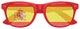 Funglasses Spain flag World Cup party sunglasses with red and yellow colors and Spain emblem, perfect for supporting football fans