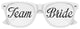 Funglasses TEAM BRIDE wedding party sunglasses in white with black lenses, perfect for bridal celebrations and photos.
