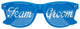 Funglasses TEAM GROOM wedding party sunglasses in blue with logo design, stylish eyewear for grooms or wedding celebrations.