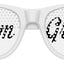 White TEAM GROOM wedding party sunglasses by Funglasses, sporty design with UV protection for wedding celebration photos.