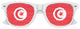 White Tunisia flag World Cup party sunglasses by Funglasses with bold Tunisia flag design on each lens.