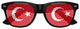 Black Turkey flag World Cup party sunglasses by Funglasses, featuring bold Turkey flag design for sports celebrations.