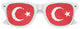 Turkey flag sunglasses with white frame for World Cup party, featuring Turkish flag design on the lenses by Funglasses.