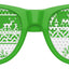 Green Ugly Sweater Party Sunglasses by Funglasses with festive sweater design on the lenses.