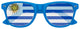 Funglasses Uruguay flag World Cup party sunglasses featuring blue frame and Uruguay flag design on the lenses.