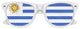 Funglasses with Uruguay flag design for World Cup celebrations, featuring white frames and vibrant Uruguay flag patterns.