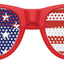 Red USA flag World Cup party sunglasses by Funglasses, featuring bold red, white, and blue patriotic design for sporting events.