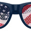 Blue US flag themed party sunglasses by Funglasses with bold flag design and UV protection, perfect for patriotic celebrations.