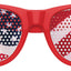 Red US flag party sunglasses by Funglasses with patriotic star and stripe design, perfect for celebrations and events.