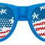 Blue US WAVE Party Sunglasses by Funglasses with rounded frames and reflective lenses, stylish and perfect for fun events.