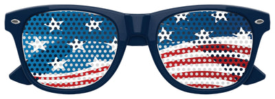 Funglasses US WAVE party sunglasses in navy blue with stylish, oversized frame and tinted lenses for a fun, trendy look.