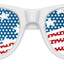 Funglasses US WAVE party sunglasses with white frames and tinted lenses, stylish eyewear for fun outdoor events